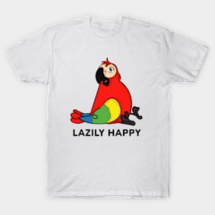 Lazily Happy Parrot T-Shirt